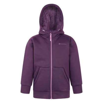 Purple - Close up - Mountain Warehouse Childrens-Kids Alpine II Full Zip Hoodie