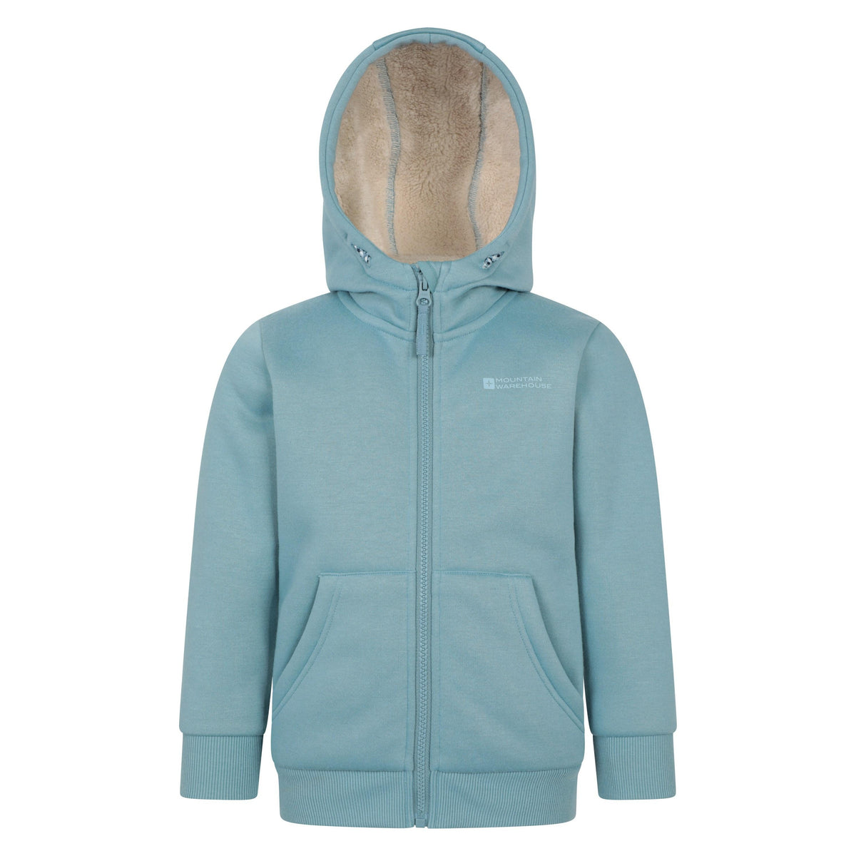 Teal - Front - Mountain Warehouse Childrens-Kids Alpine II Full Zip Hoodie