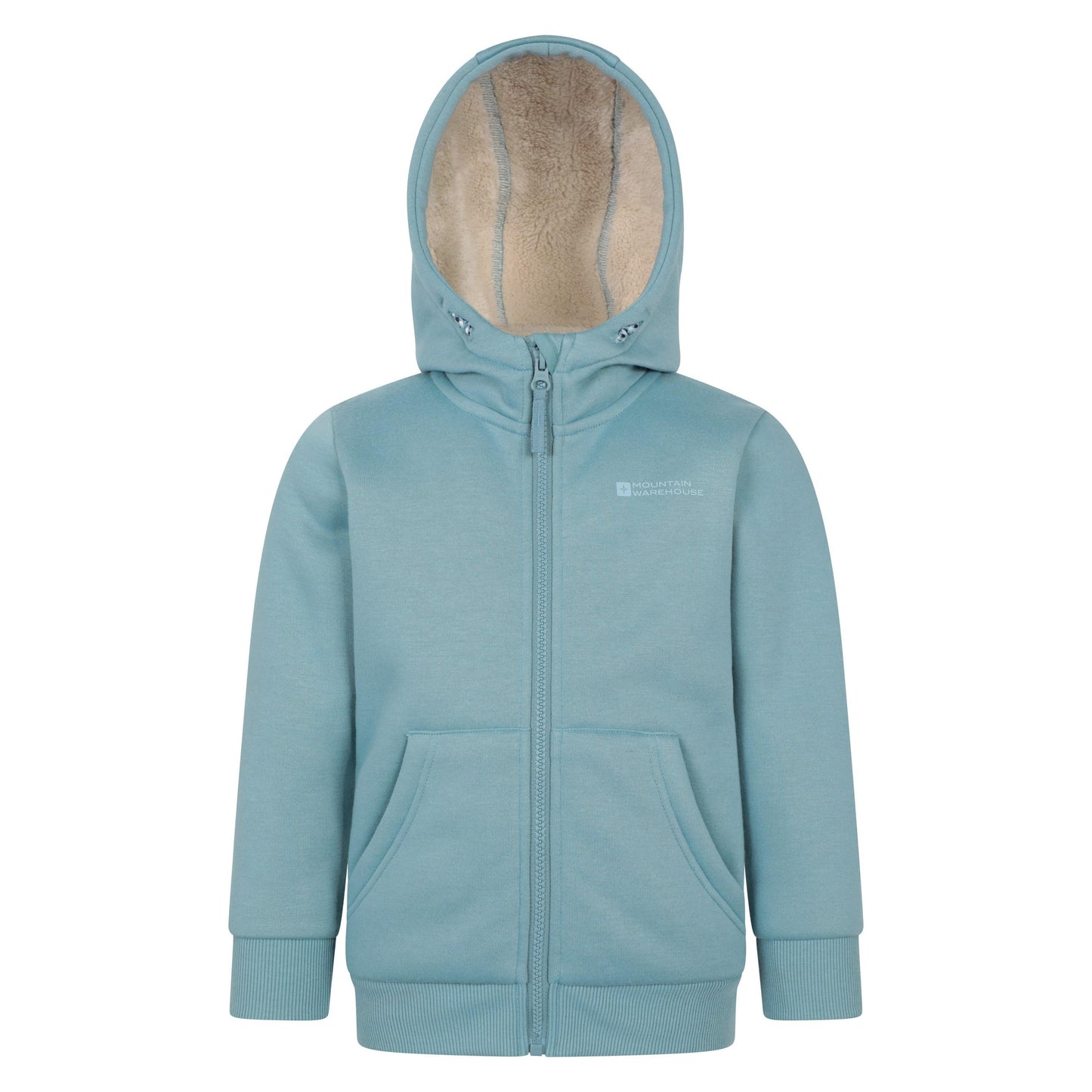 Teal - Front - Mountain Warehouse Childrens-Kids Alpine II Full Zip Hoodie