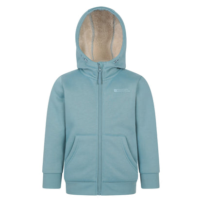 Teal - Front - Mountain Warehouse Childrens-Kids Alpine II Full Zip Hoodie