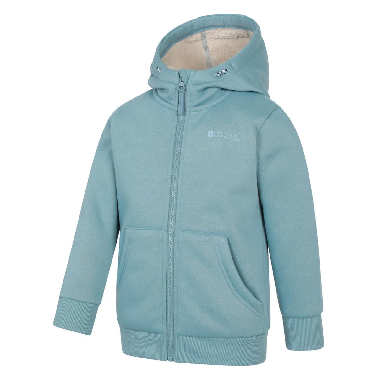 Teal - Side - Mountain Warehouse Childrens-Kids Alpine II Full Zip Hoodie
