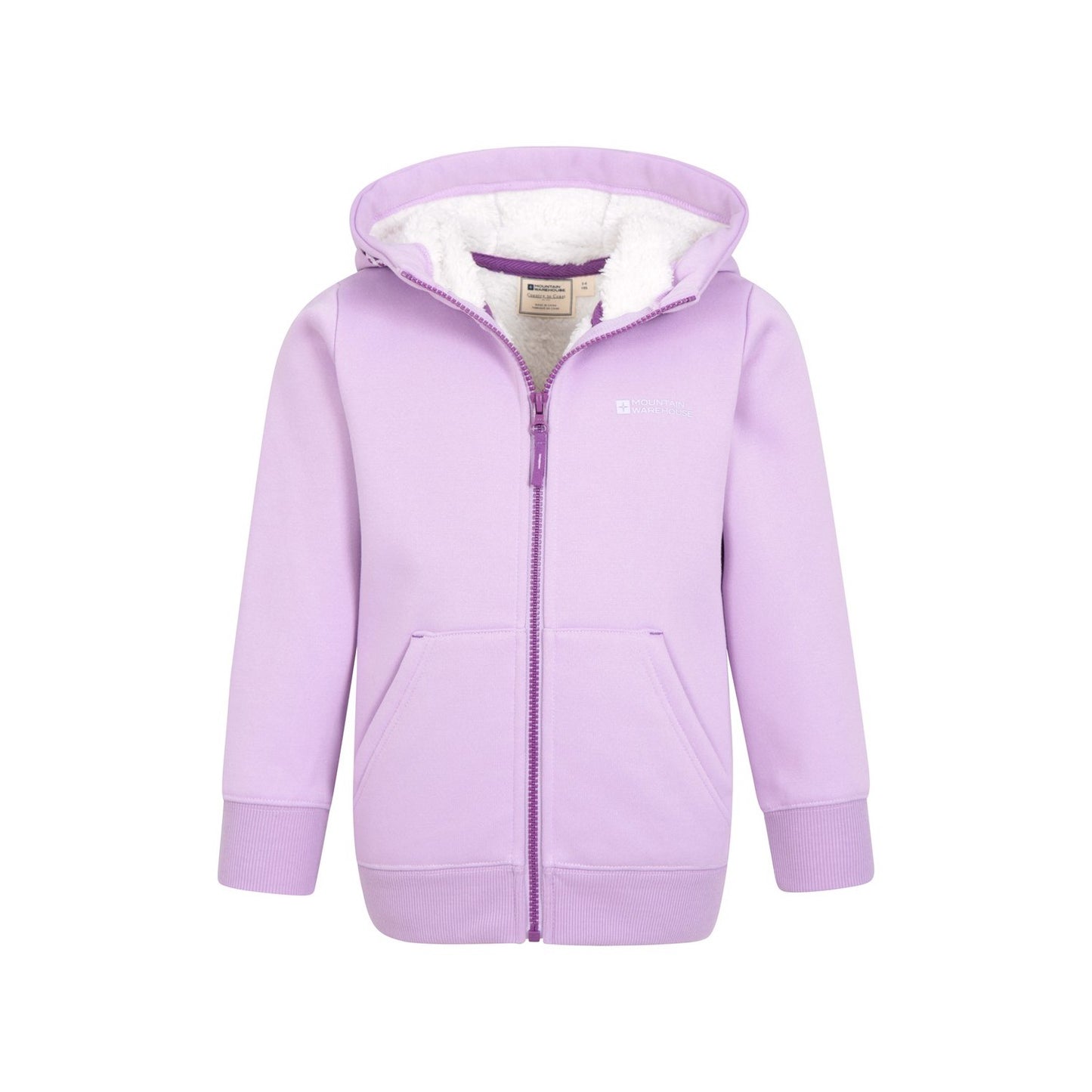 Purple - Pack Shot - Mountain Warehouse Childrens-Kids Alpine II Full Zip Hoodie