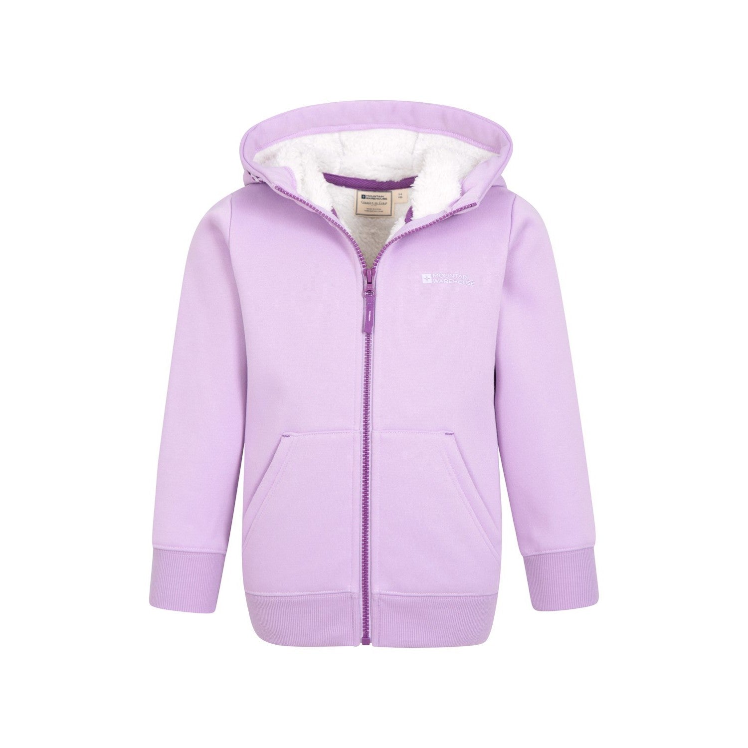 Purple - Pack Shot - Mountain Warehouse Childrens-Kids Alpine II Full Zip Hoodie