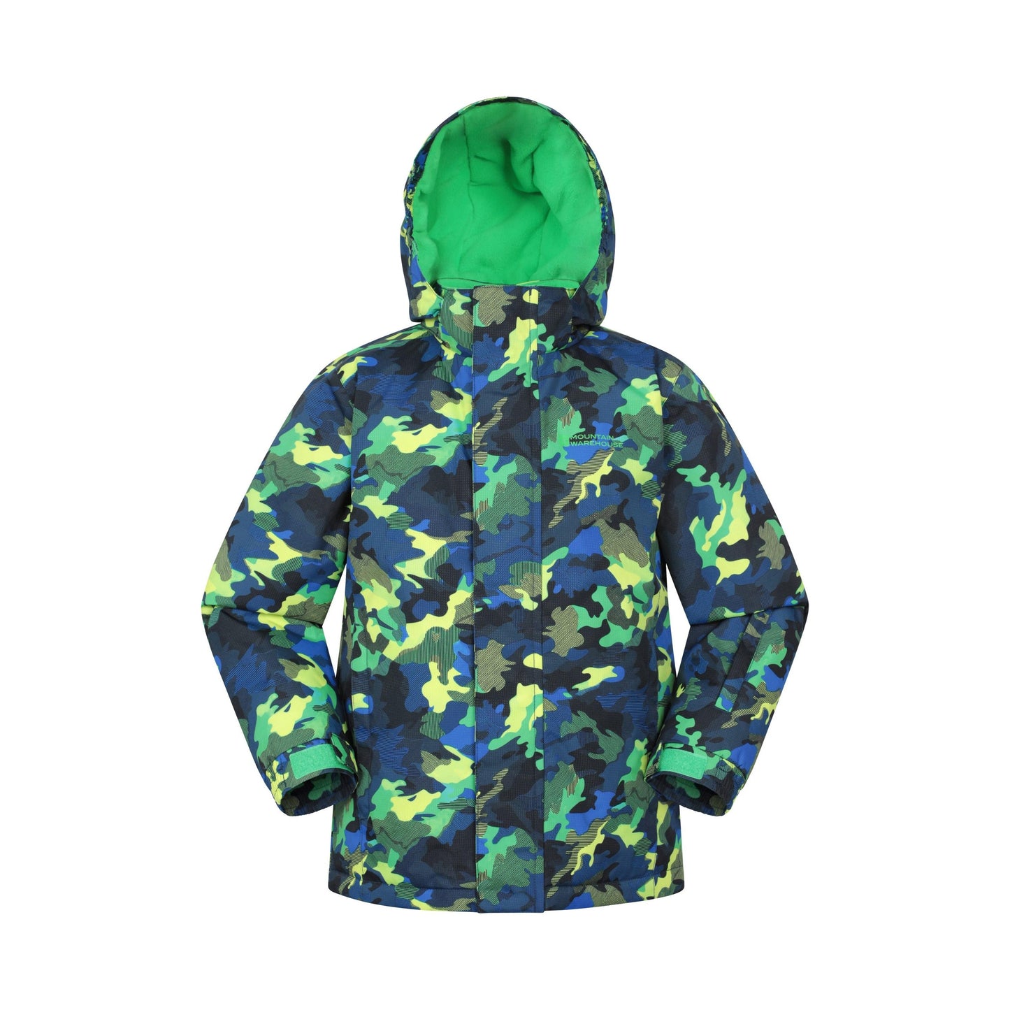 Bright Green - Front - Mountain Warehouse Childrens-Kids Mogal Geometric Ski Jacket