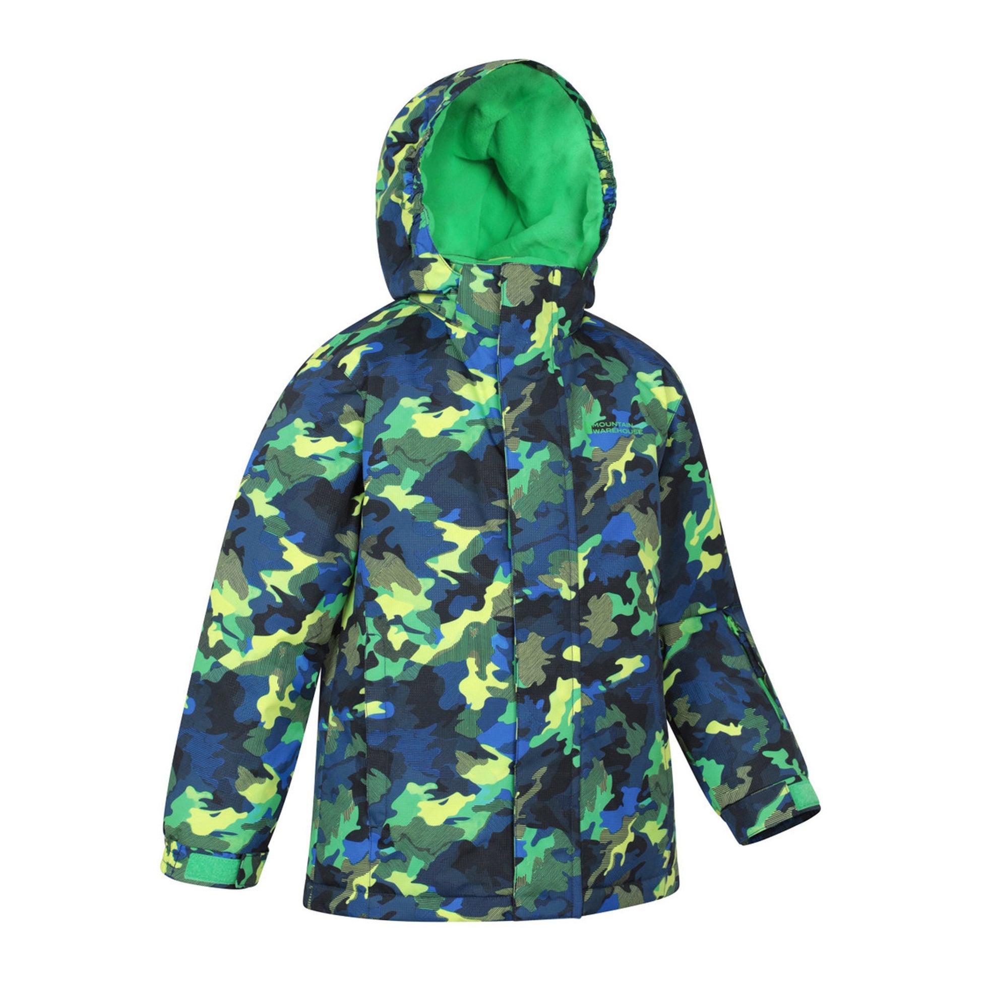 Bright Green - Back - Mountain Warehouse Childrens-Kids Mogal Geometric Ski Jacket