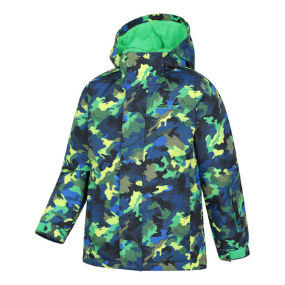 Bright Green - Lifestyle - Mountain Warehouse Childrens-Kids Mogal Geometric Ski Jacket