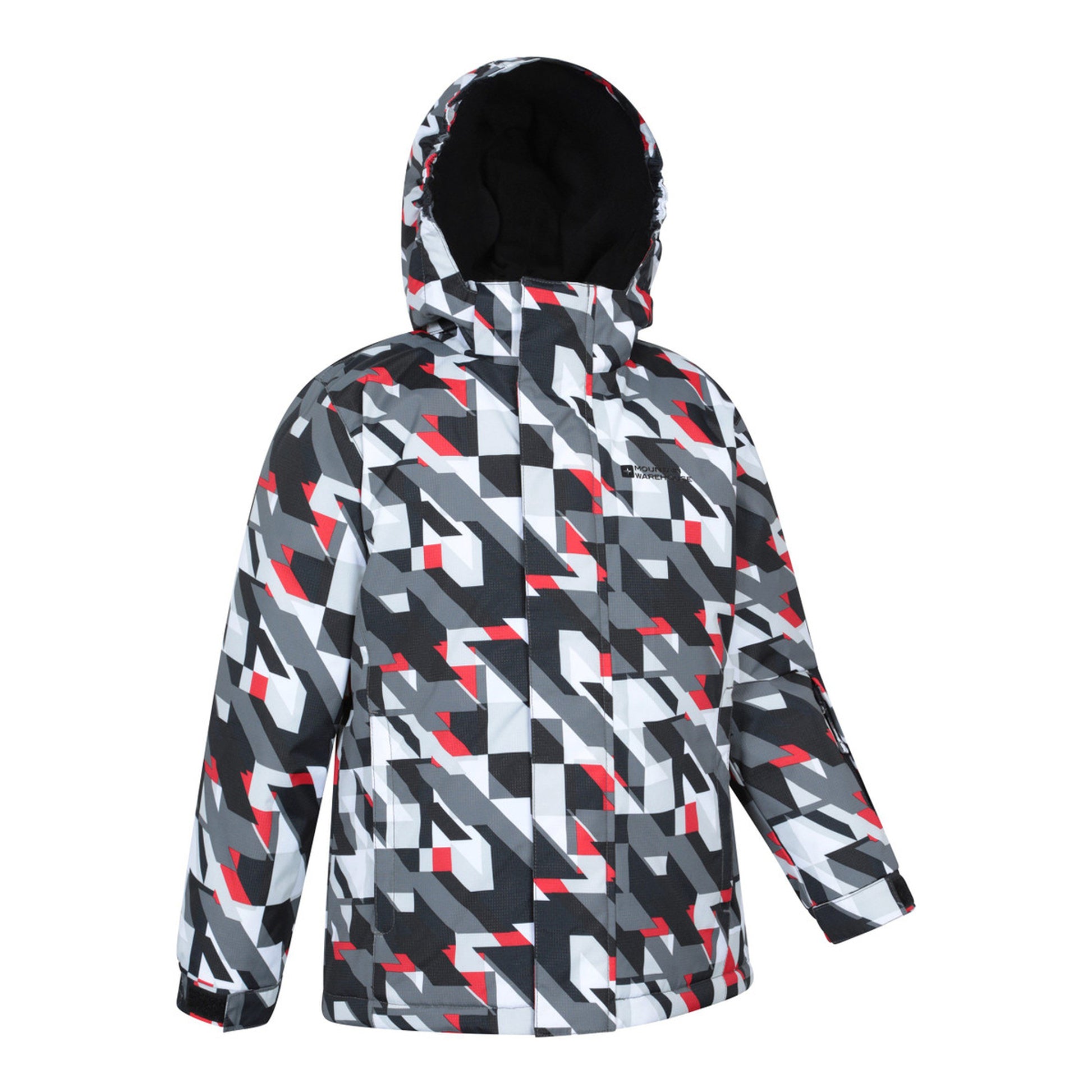 Dark Grey - Back - Mountain Warehouse Childrens-Kids Mogal Geometric Ski Jacket