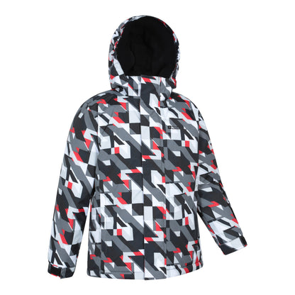 Dark Grey - Back - Mountain Warehouse Childrens-Kids Mogal Geometric Ski Jacket