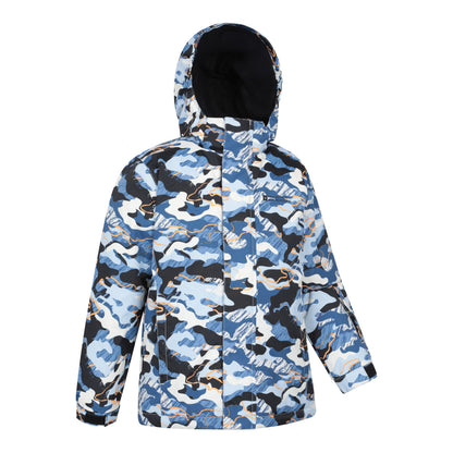 Pale Blue - Back - Mountain Warehouse Childrens-Kids Mogal Geometric Ski Jacket