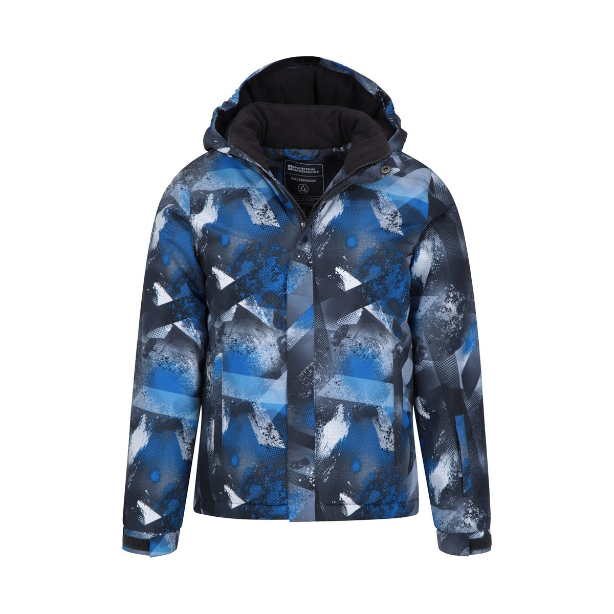 Blue - Pack Shot - Mountain Warehouse Childrens-Kids Mogal Geometric Ski Jacket