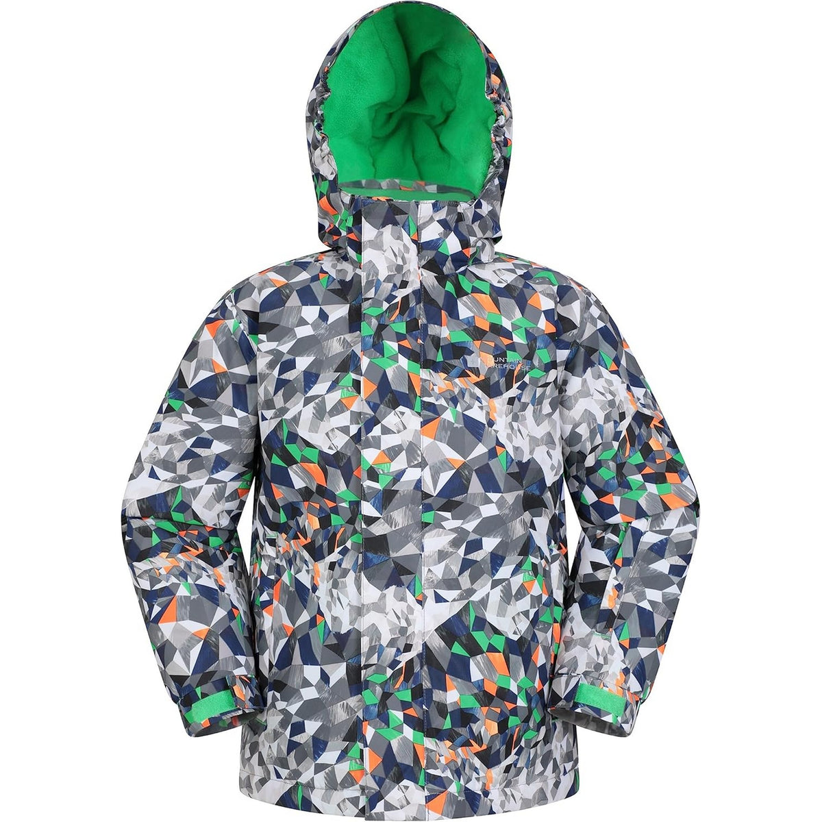Grey - Front - Mountain Warehouse Childrens-Kids Mogal Geometric Ski Jacket
