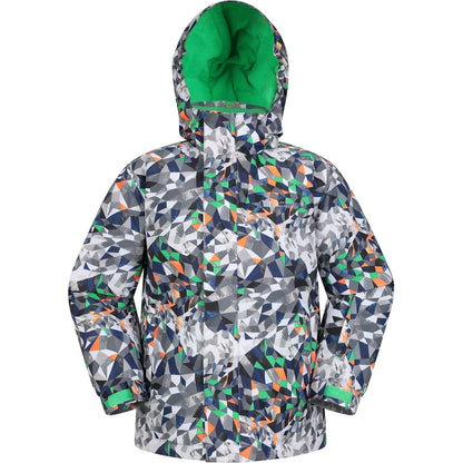 Grey - Front - Mountain Warehouse Childrens-Kids Mogal Geometric Ski Jacket