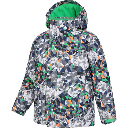 Grey - Side - Mountain Warehouse Childrens-Kids Mogal Geometric Ski Jacket