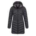 Black - Pack Shot - Mountain Warehouse Womens-Ladies Florence Long Padded Jacket