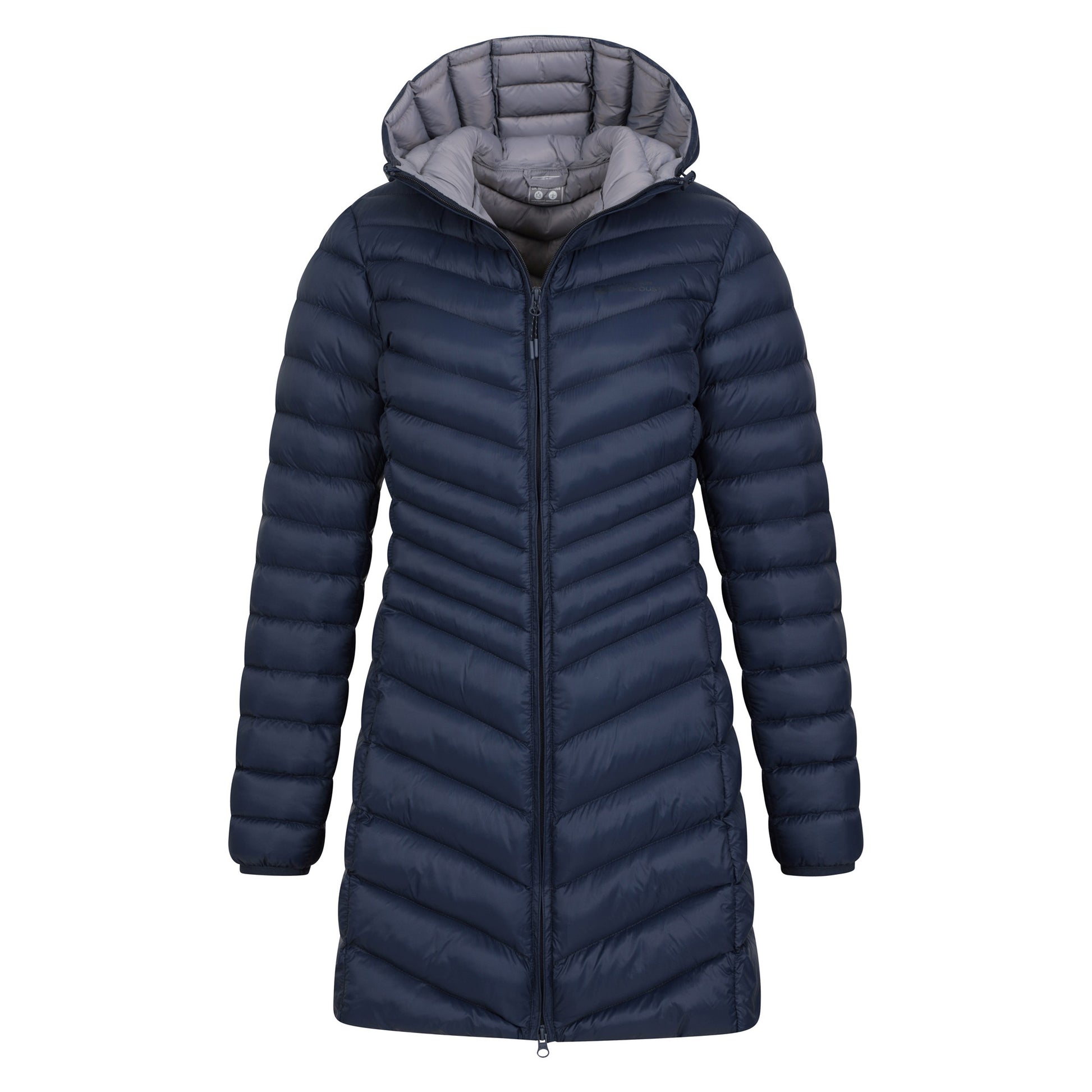 Navy - Pack Shot - Mountain Warehouse Womens-Ladies Florence Long Padded Jacket