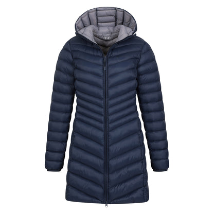 Navy - Pack Shot - Mountain Warehouse Womens-Ladies Florence Long Padded Jacket