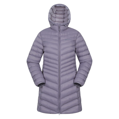 Dusky Purple - Front - Mountain Warehouse Womens-Ladies Florence Long Padded Jacket