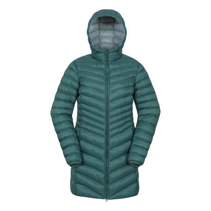 Green - Front - Mountain Warehouse Womens-Ladies Florence Long Padded Jacket