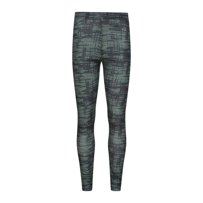 Khaki Green - Front - Mountain Warehouse Mens Talus Dash Print Thermal Bottoms
