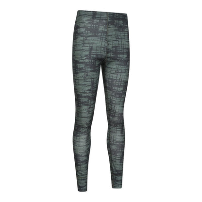 Khaki Green - Side - Mountain Warehouse Mens Talus Dash Print Thermal Bottoms