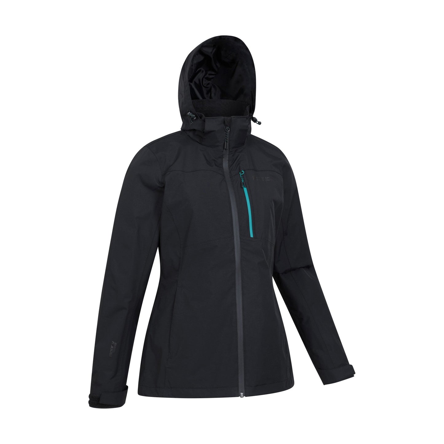 Jet Black - Side - Mountain Warehouse Womens-Ladies Rainforest II Extreme Waterproof Jacket
