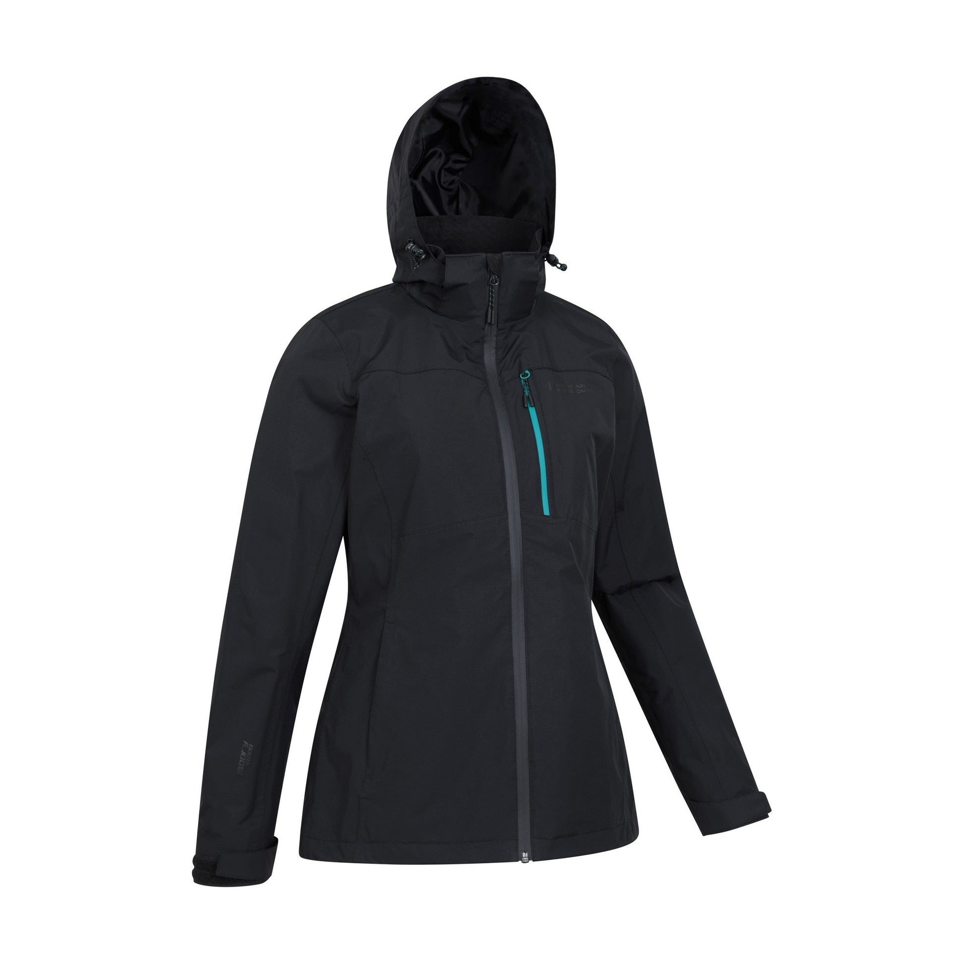 Jet Black - Side - Mountain Warehouse Womens-Ladies Rainforest II Extreme Waterproof Jacket