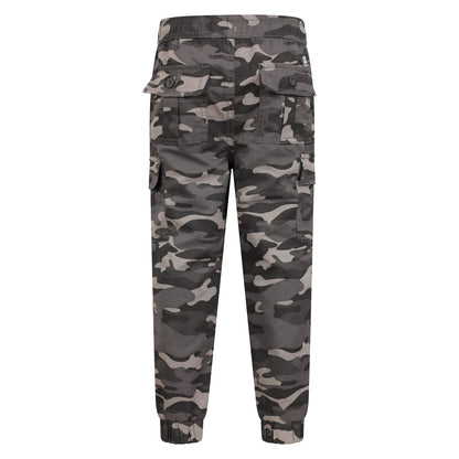 Black - Back - Mountain Warehouse Childrens-Kids Camo Anti-Stain Cargo Trousers