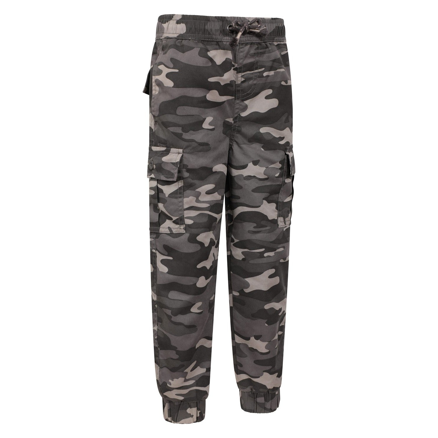 Black - Side - Mountain Warehouse Childrens-Kids Camo Anti-Stain Cargo Trousers