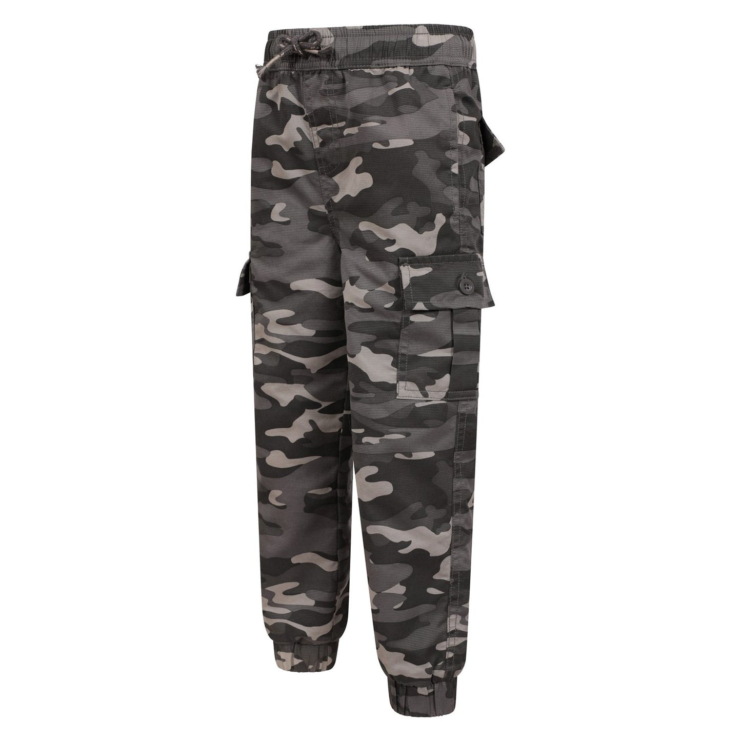 Black - Lifestyle - Mountain Warehouse Childrens-Kids Camo Anti-Stain Cargo Trousers