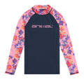 Pink - Front - Animal Childrens-Kids Carly Printed Recycled Rash Guard