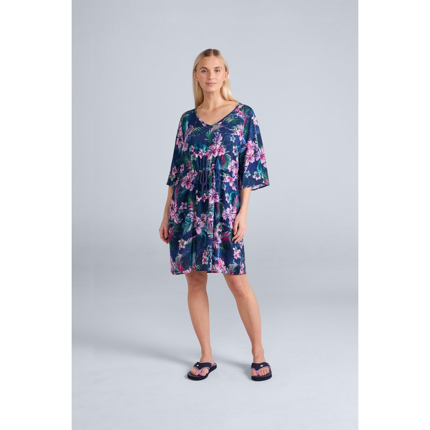 Dark Blue - Front - Animal Womens-Ladies Jasmine Kaftan