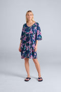 Dark Blue - Front - Animal Womens-Ladies Jasmine Kaftan