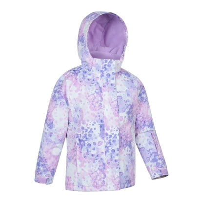 Pink - Back - Mountain Warehouse Childrens-Kids Snowdrop Watercolour Ski Jacket