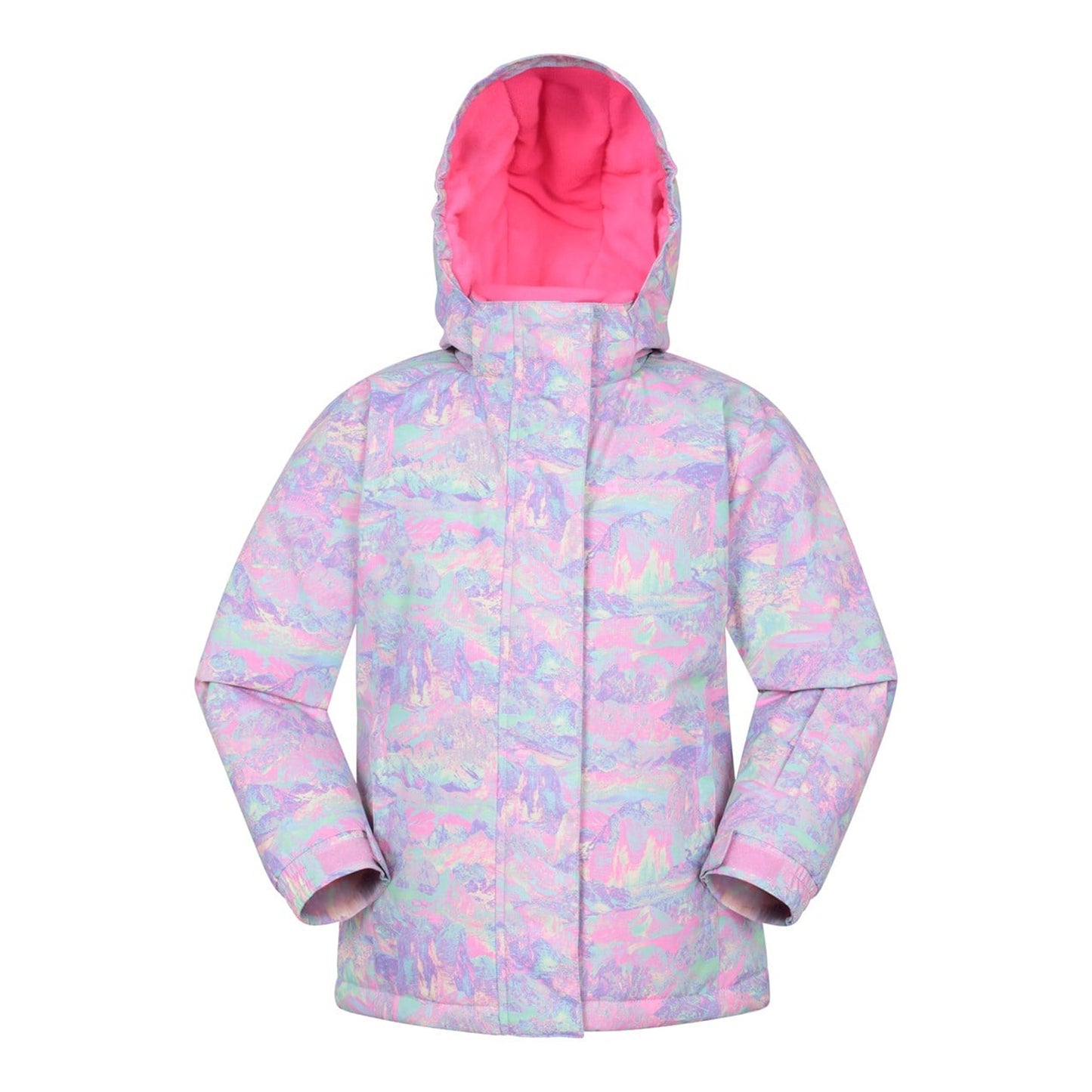 Pale Blue - Front - Mountain Warehouse Childrens-Kids Snowdrop Watercolour Ski Jacket