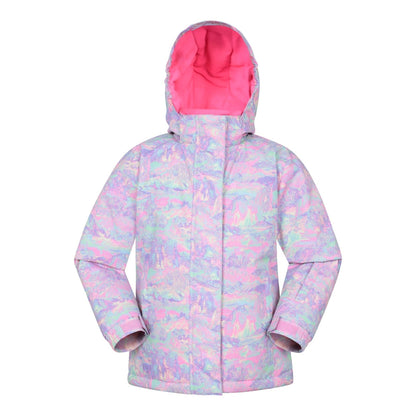 Pale Blue - Front - Mountain Warehouse Childrens-Kids Snowdrop Watercolour Ski Jacket
