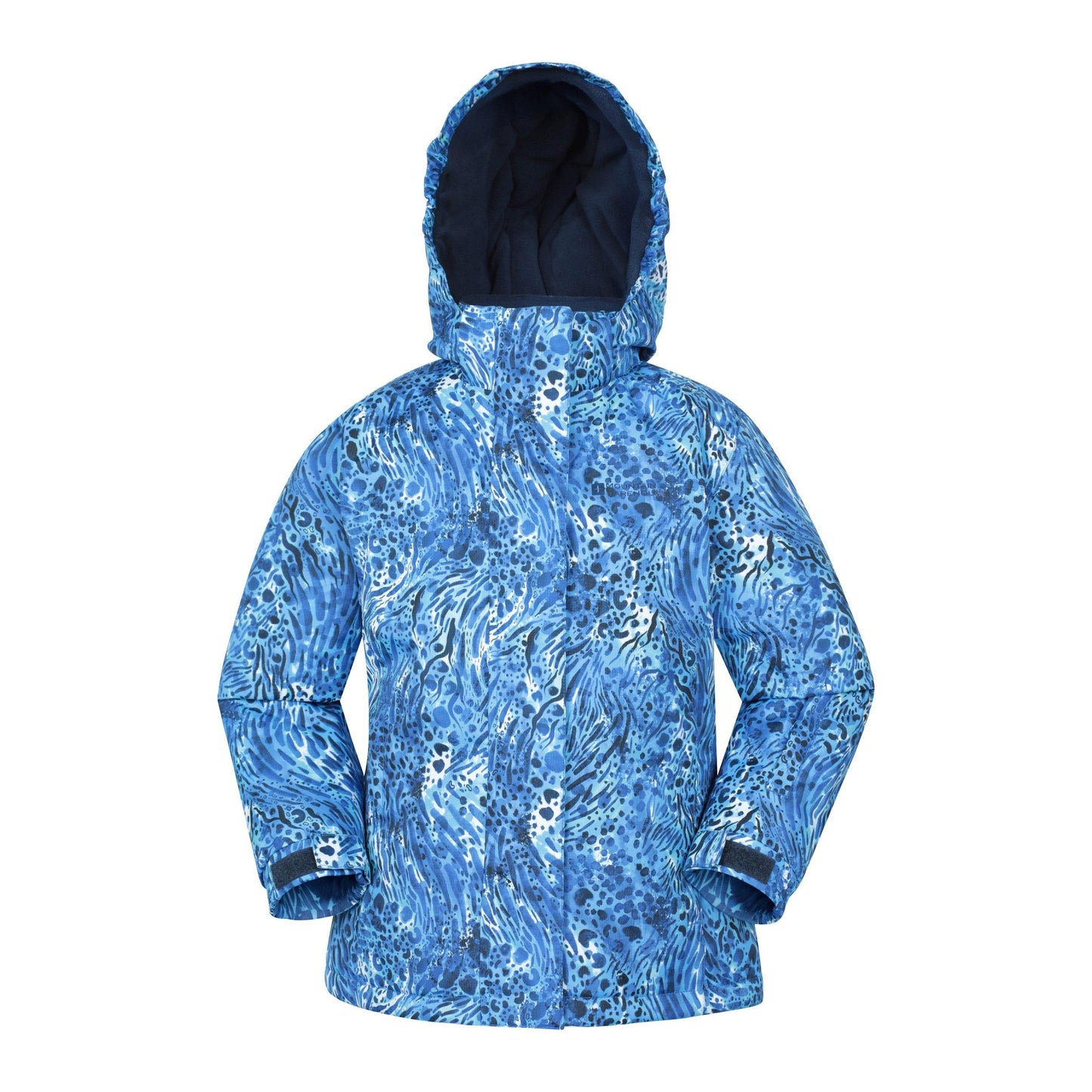 Blue - Front - Mountain Warehouse Childrens-Kids Snowdrop Watercolour Ski Jacket