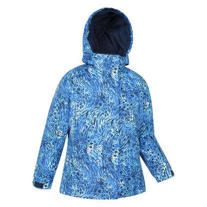 Blue - Back - Mountain Warehouse Childrens-Kids Snowdrop Watercolour Ski Jacket