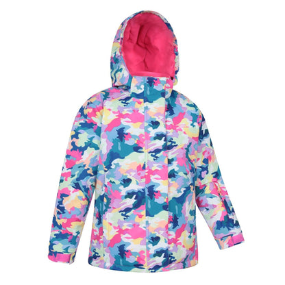 Bright Pink - Back - Mountain Warehouse Childrens-Kids Snowdrop Watercolour Ski Jacket