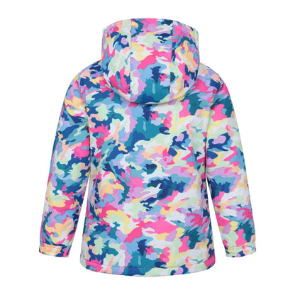 Bright Pink - Side - Mountain Warehouse Childrens-Kids Snowdrop Watercolour Ski Jacket