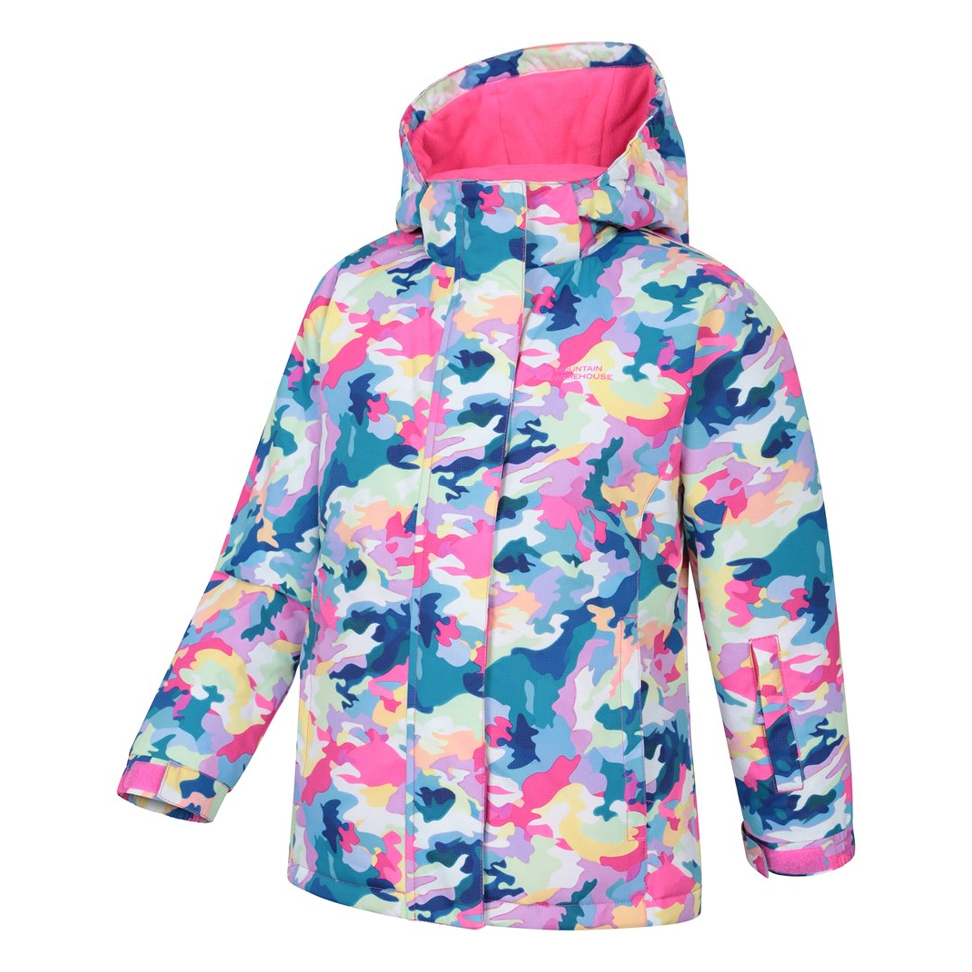 Bright Pink - Lifestyle - Mountain Warehouse Childrens-Kids Snowdrop Watercolour Ski Jacket