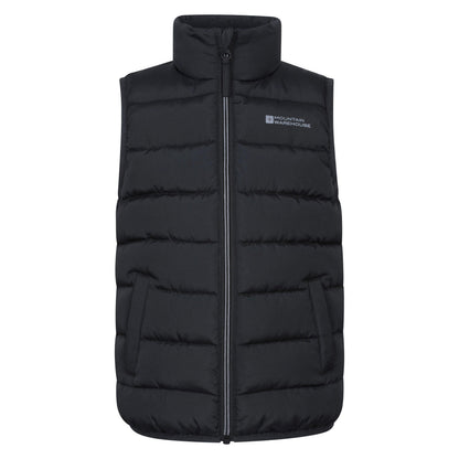 Black - Front - Mountain Warehouse Childrens-Kids Rocko Plain Padded Gilet
