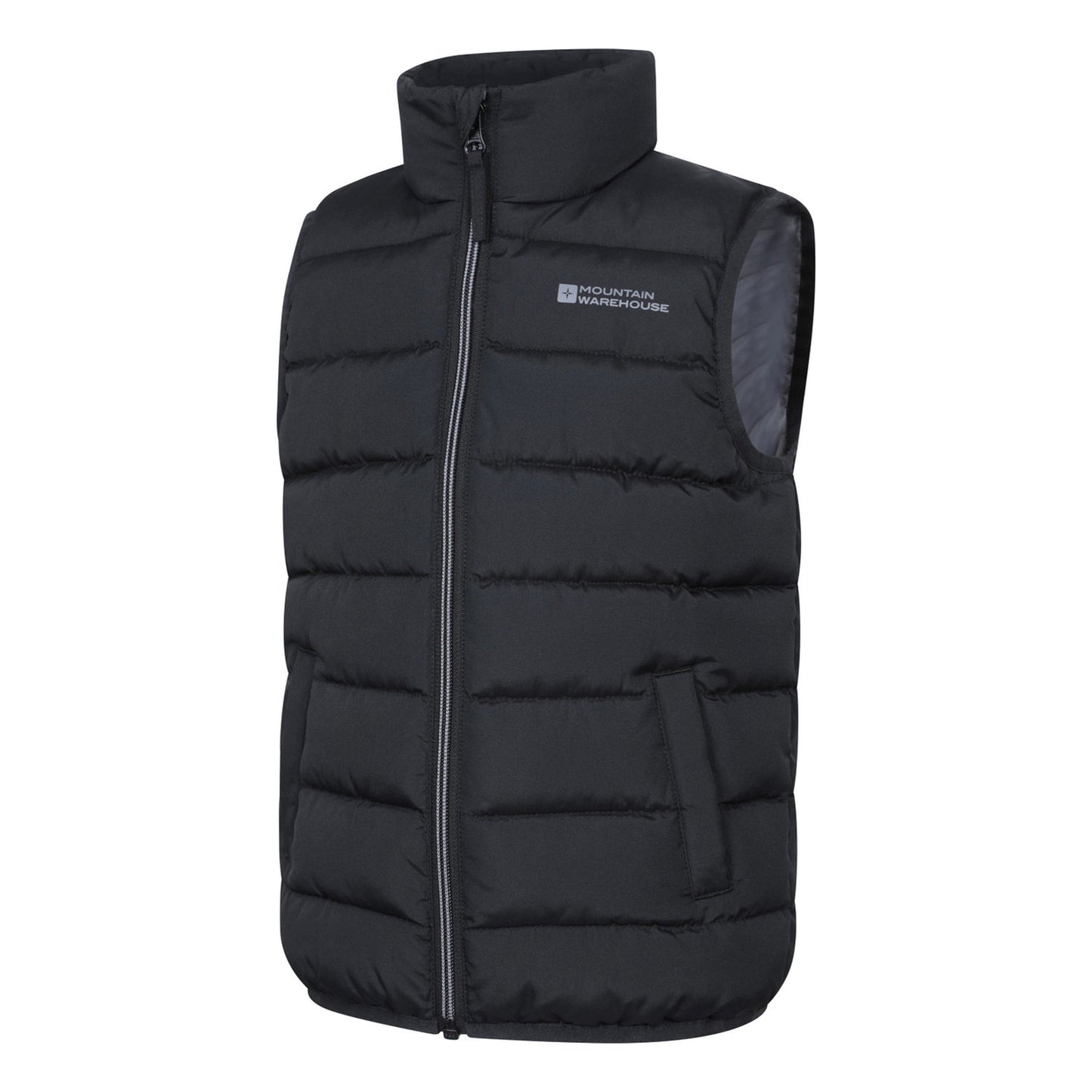 Black - Lifestyle - Mountain Warehouse Childrens-Kids Rocko Plain Padded Gilet