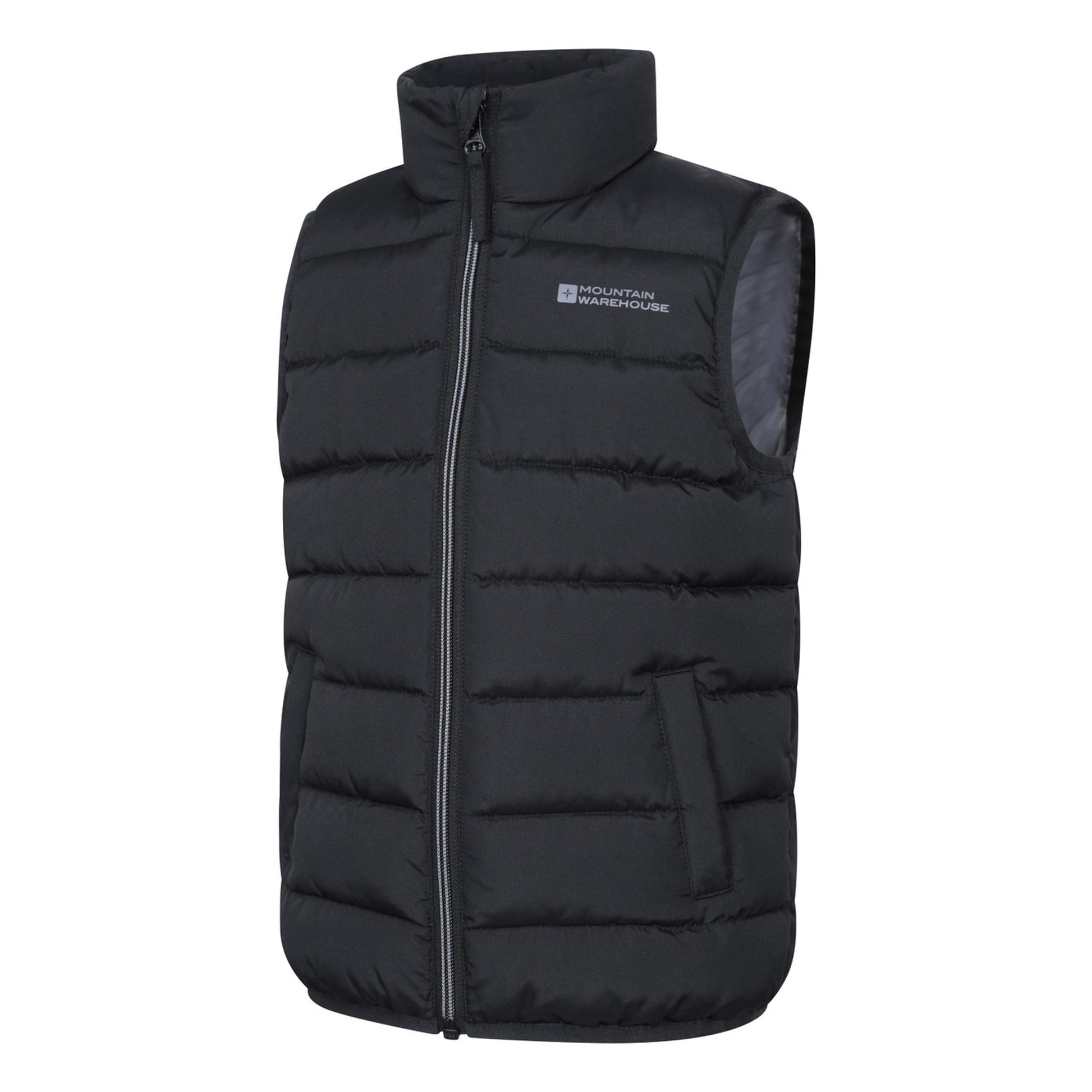 Black - Lifestyle - Mountain Warehouse Childrens-Kids Rocko Plain Padded Gilet