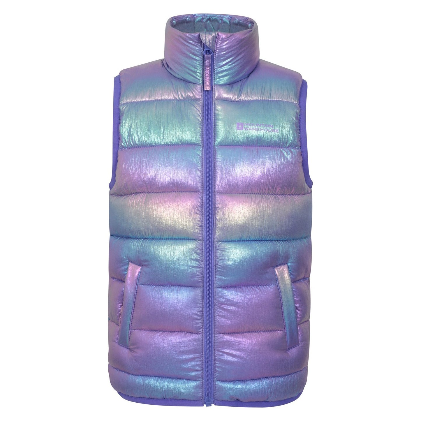 Blue - Front - Mountain Warehouse Childrens-Kids Rocko Plain Padded Gilet