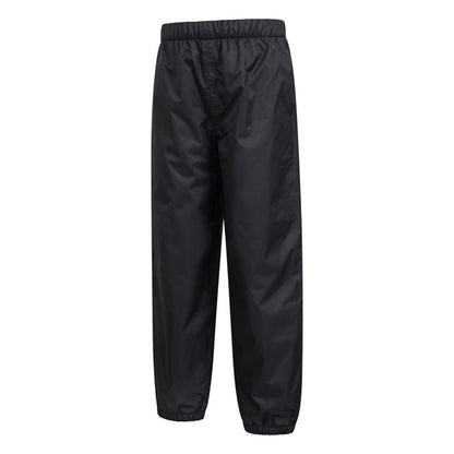 Black - Side - Mountain Warehouse Childrens-Kids Fleece Lined Waterproof Trousers