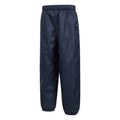 Navy - Side - Mountain Warehouse Childrens-Kids Fleece Lined Waterproof Trousers