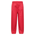 Red - Front - Mountain Warehouse Childrens-Kids Fleece Lined Waterproof Trousers
