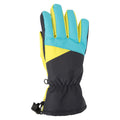 Lime-Black-Blue - Front - Mountain Warehouse Childrens-Kids Extreme Waterproof Ski Gloves
