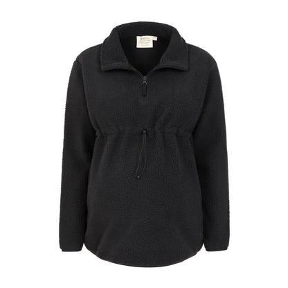 Black - Pack Shot - Mountain Warehouse Womens-Ladies Cosy Sherpa Half Zip Maternity Fleece Top