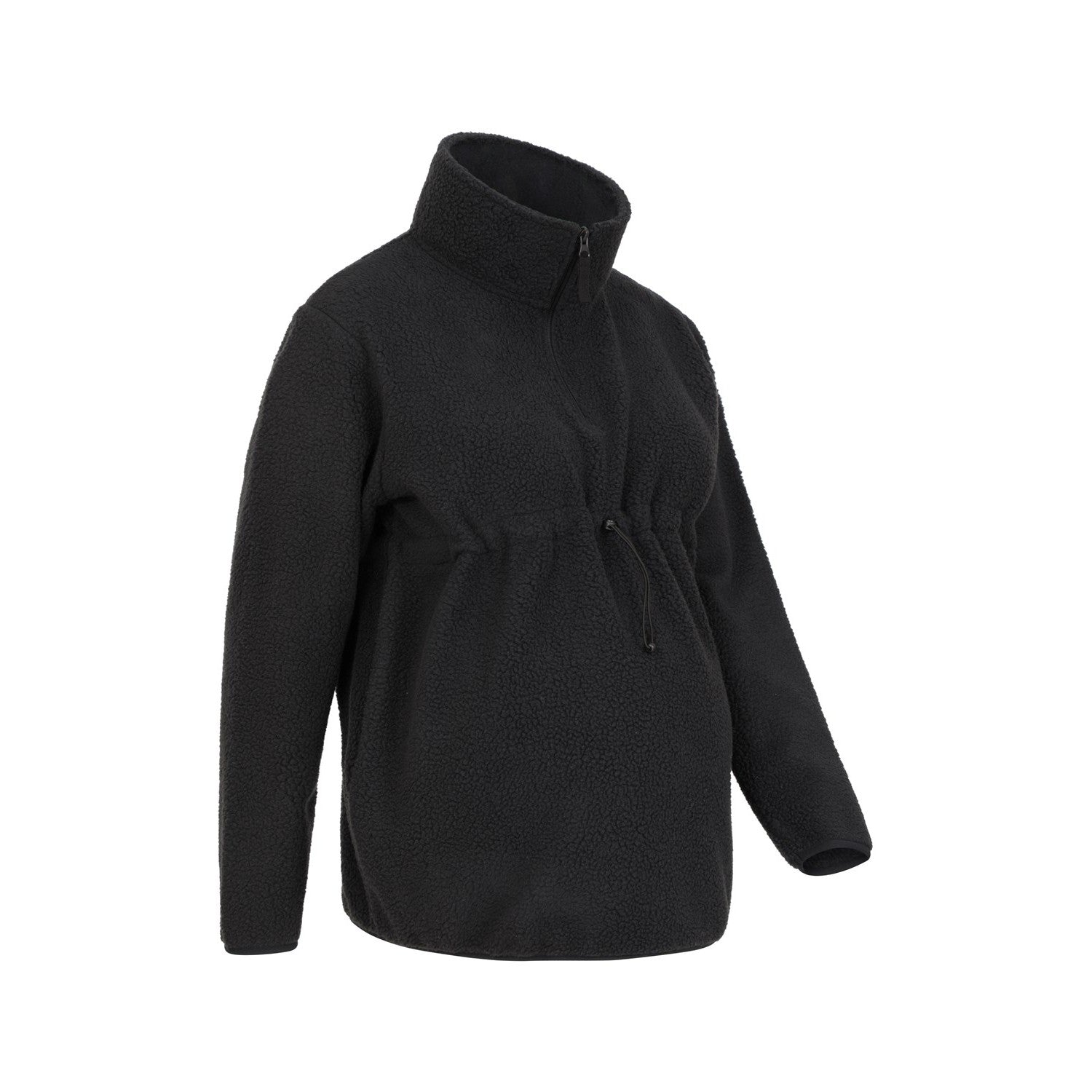 Black - Side - Mountain Warehouse Womens-Ladies Cosy Sherpa Half Zip Maternity Fleece Top